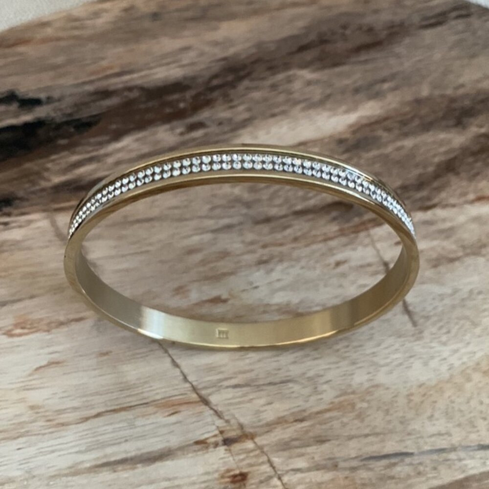 Dyrberg/Kern Lorna Swarovski Crystal large diameter stainless steel bracelet - Picture 4 of 5